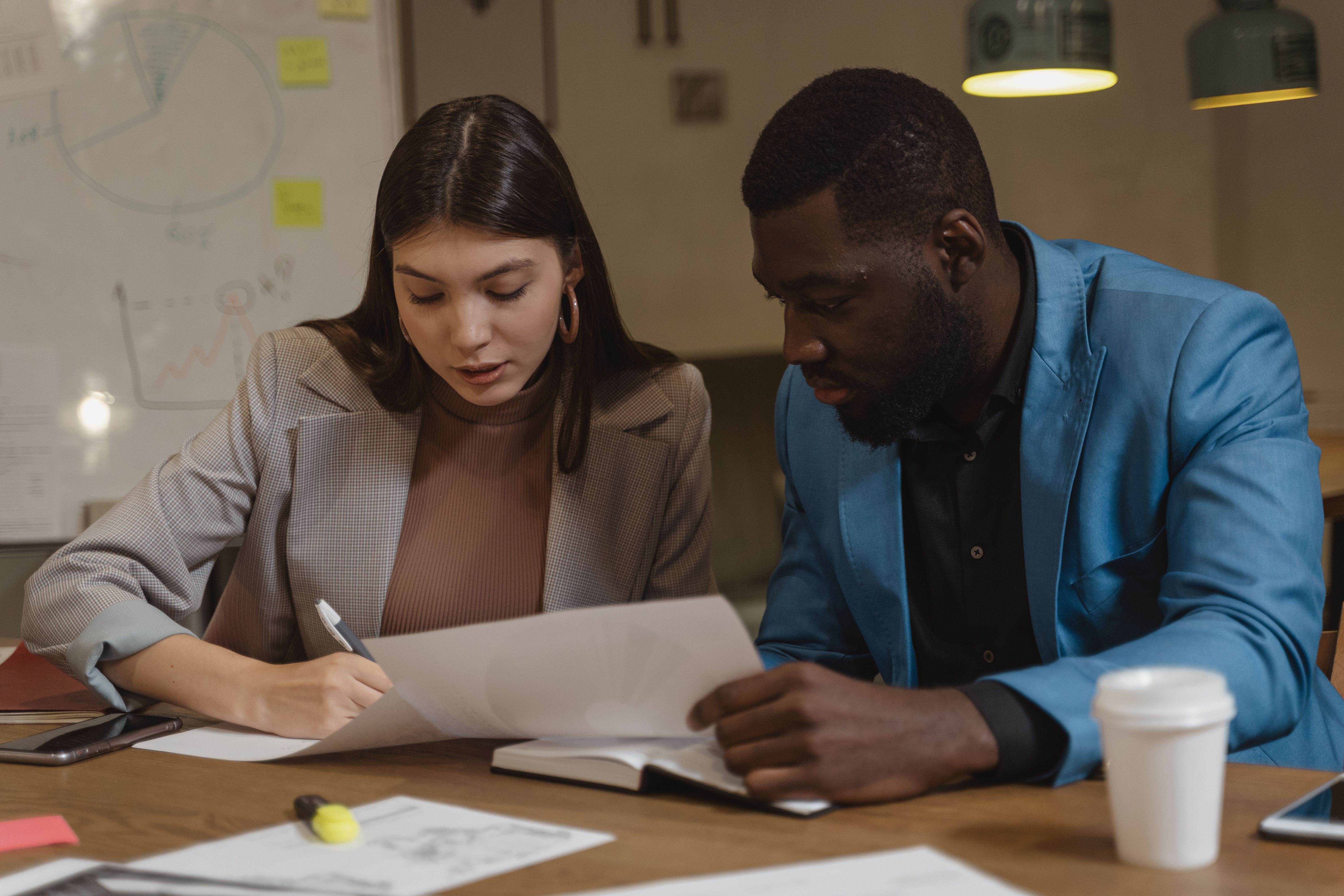 Finance professionals at work